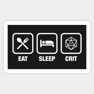 Eat Sleep Crit D20 Dice Dungeons Crawler and Dragons Slayer Sticker